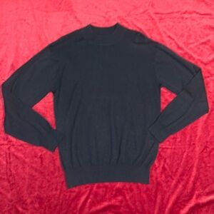 INSERCH Navy/Midnight Blue/Almost Black Mockneck Ribbed Sweater Size Medium